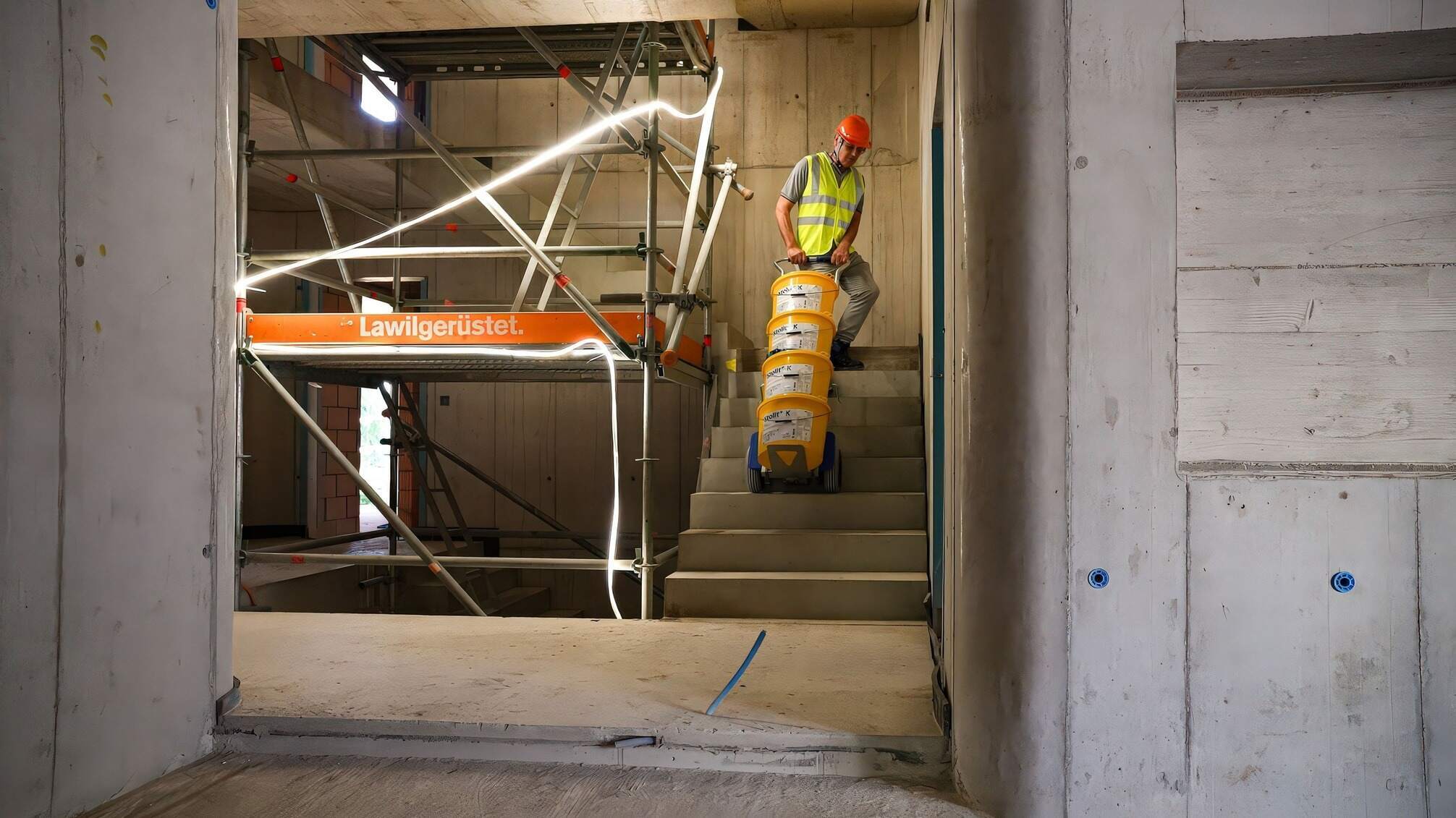 Fenstermontage, Baustellenlogistik, Körperschonung, Fensterplanung, Arbeitssicherheit Suva