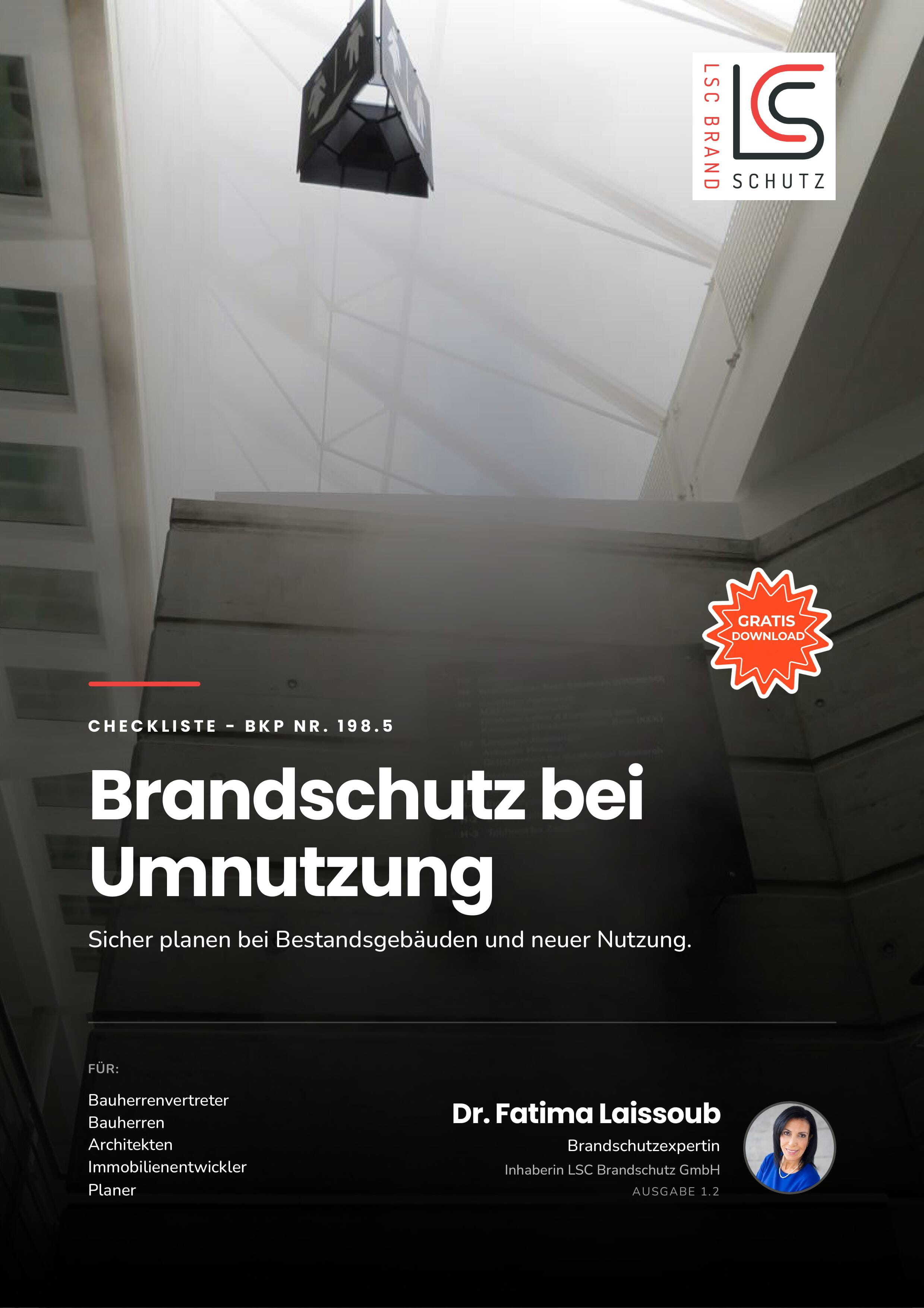 Brandschutz Umnutzung, Brandschutz bei Umbau, Büroumbau, LSC Fatima Laissoub